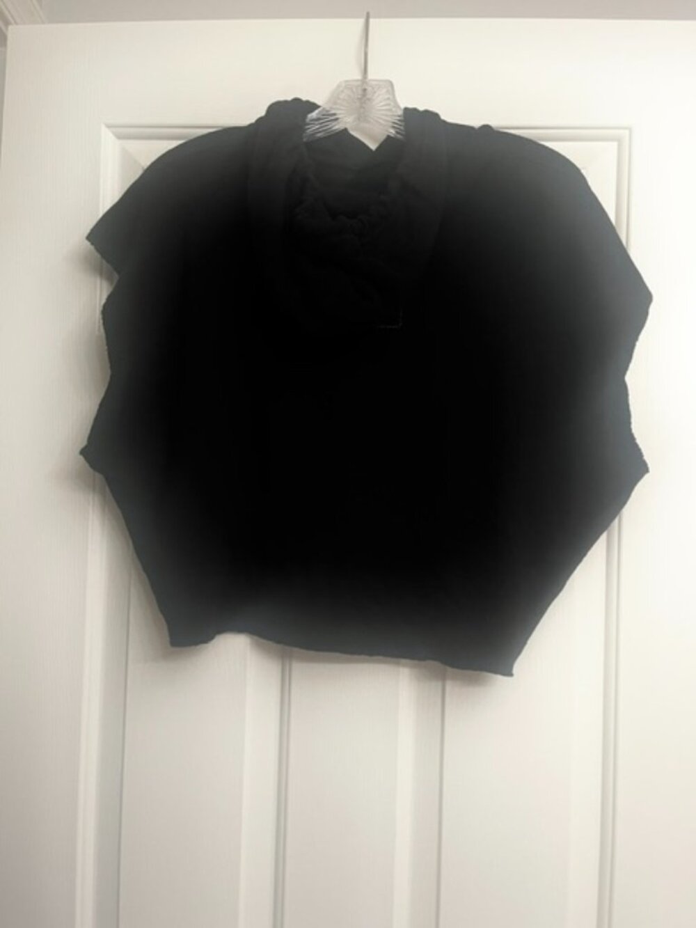 Girl's Black fleece lined hoodie cape. - Picture 2 of 2